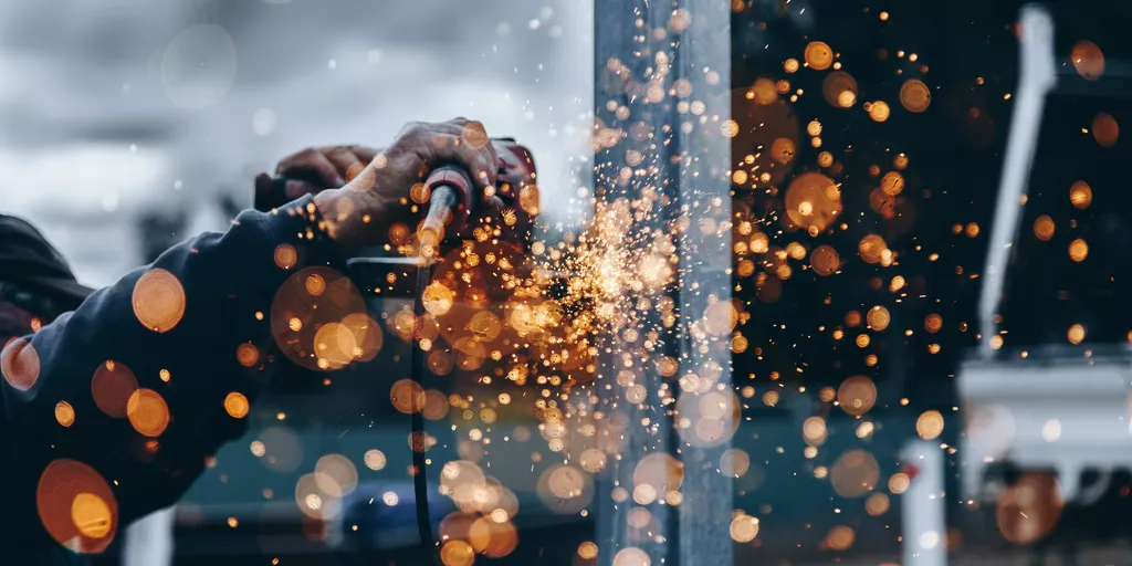 Sparks flying from industrial work