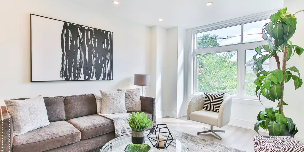 Bright, well lit living room